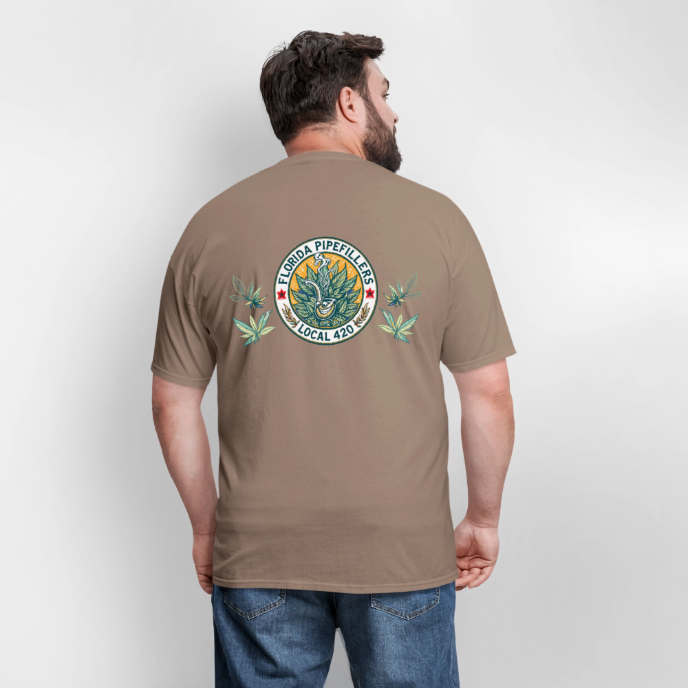 FLORIDA PIPEFILLERS LOCAL 420 F/B DESIGN Men's T-Shirt - safari
