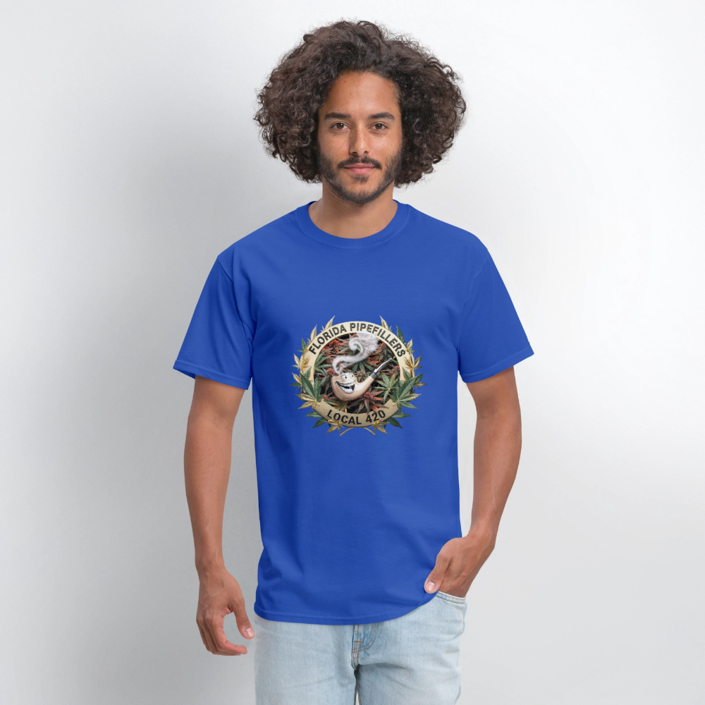 FLORIDA PIPEFILLERS LOCAL 420 F/B DESIGN Men's T-Shirt - royal blue