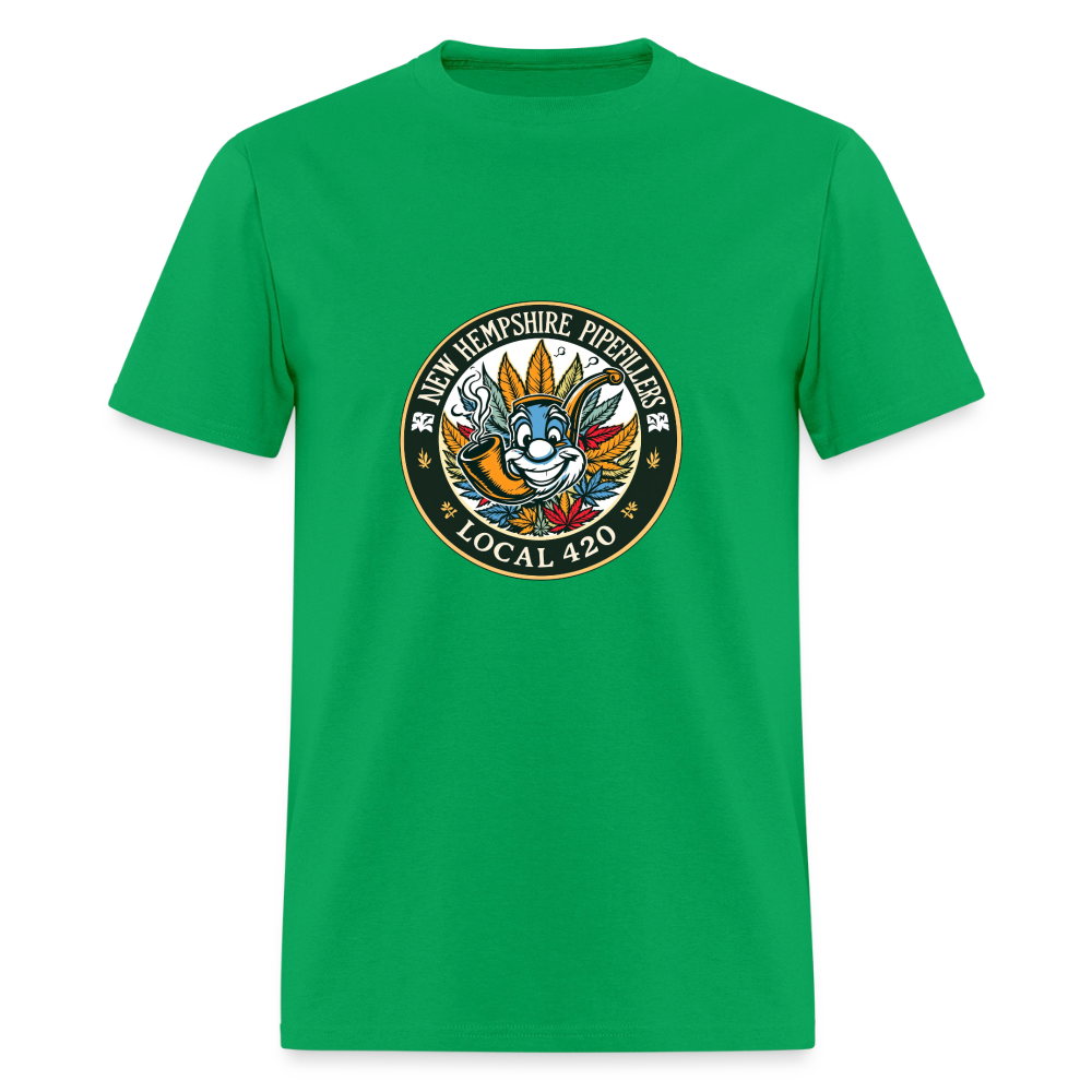 NEW HEMPSHIRE PIPEFILLERS LOCAL 420 Men's T-Shirt - bright green