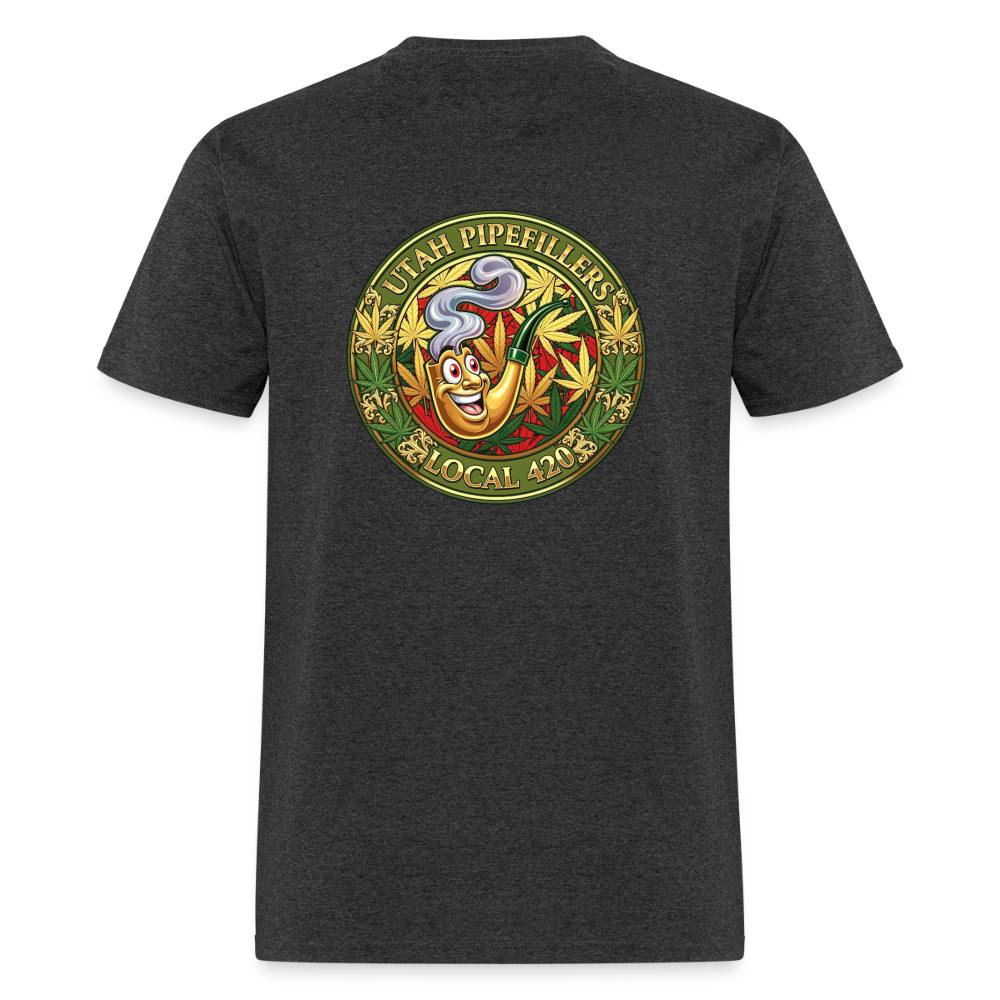 UTAH PIPEFILLERS LOCAL 420 F/B DESIGN Men's T-Shirt - heather black