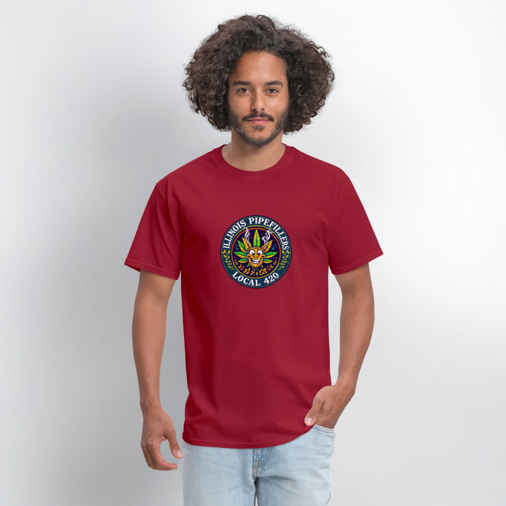 ILLINOIS PIPEFILLERS LOCAL 420 F/B DESIGN Men's T-Shirt - true red
