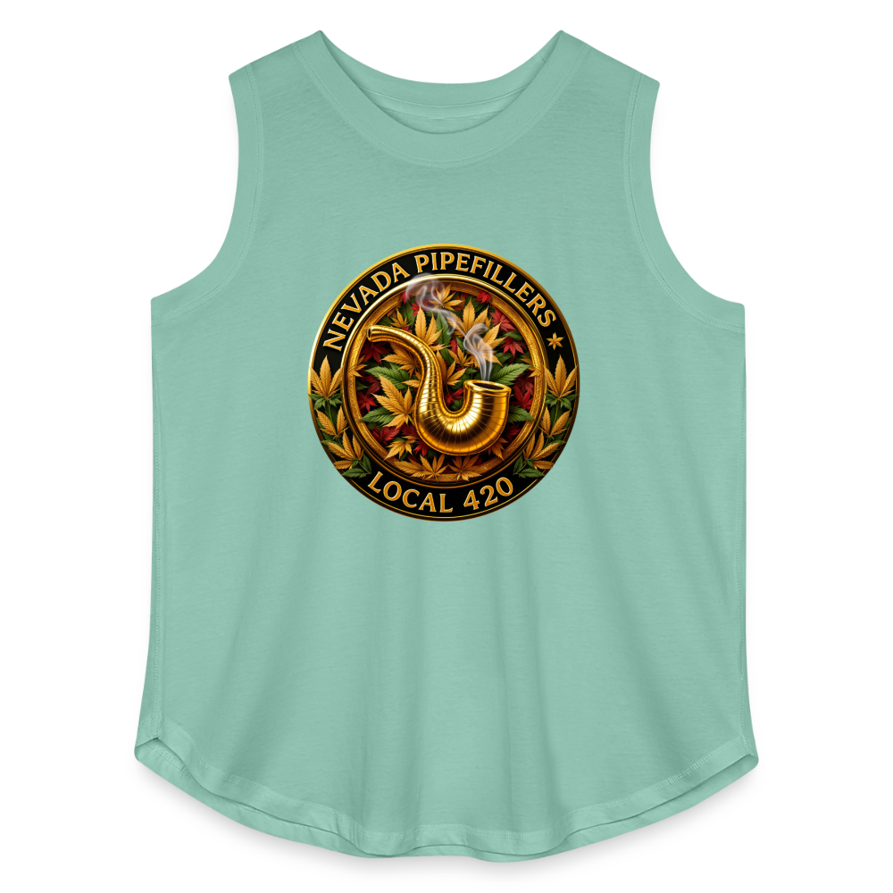 NEVADA PIPEFILLERS LOCAL 420  F/B DESIGN Women's Curvy Relaxed Tank Top - saltwater
