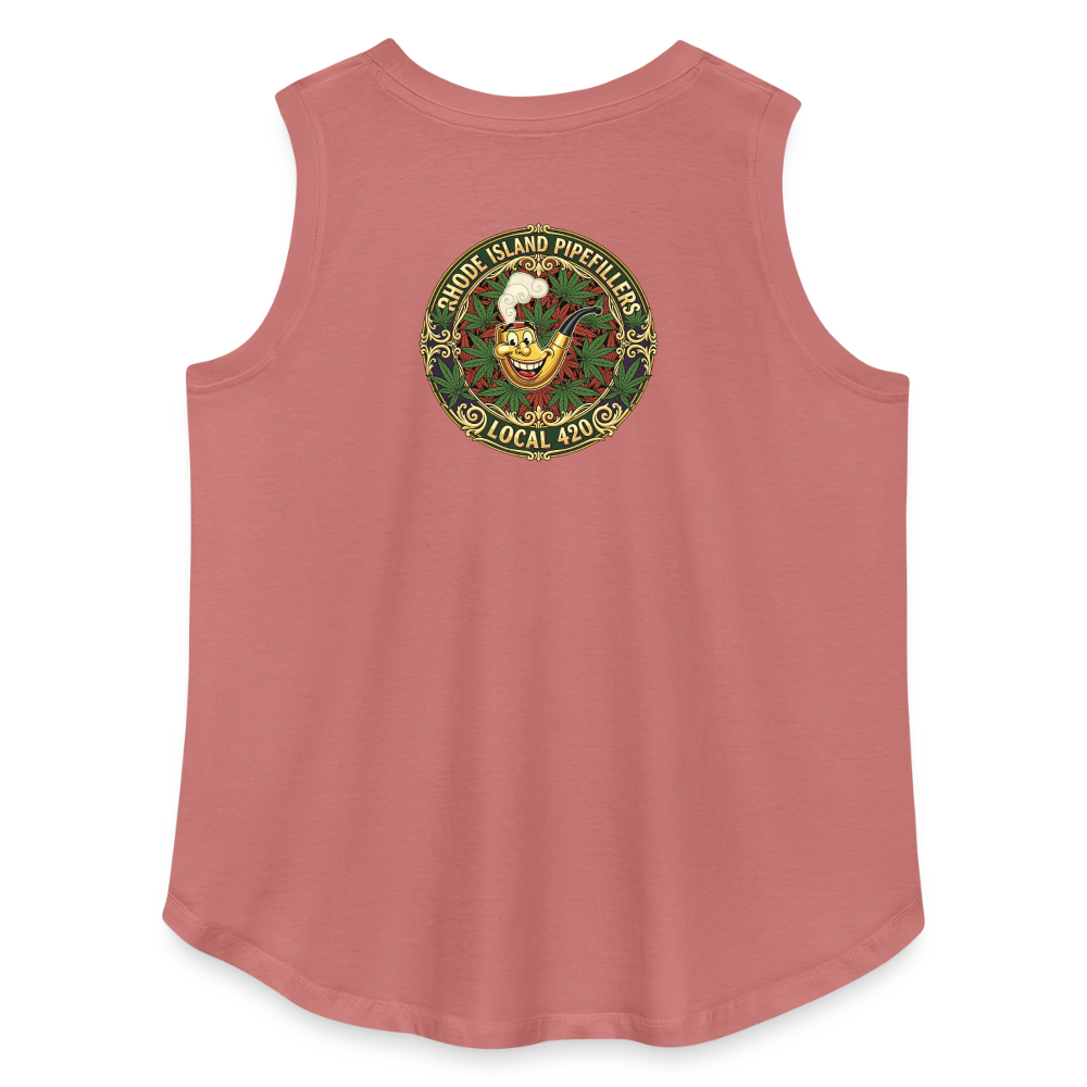 TEXAS PIPEFILLERS LOCAL 420 F/B DESIGN Women's Curvy Relaxed Tank Top - mauve