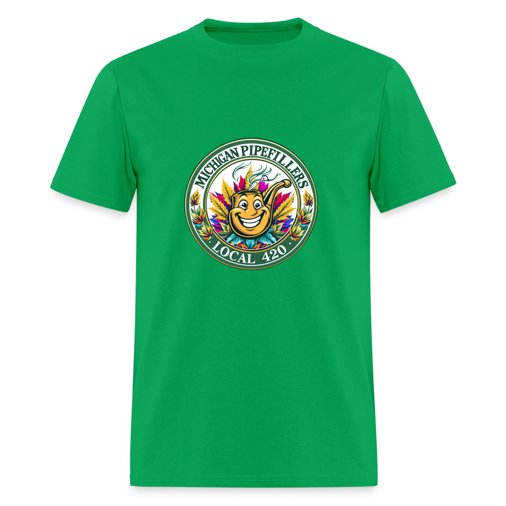 MICHIGAN PIPEFILLERS LOCAL 420 Men's T-Shirt - bright green