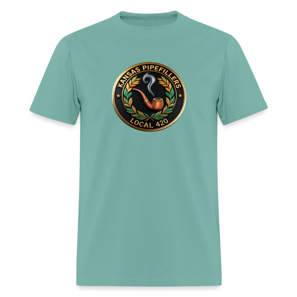 KANSAS PIPEFILLERS LOCAL 420 Men's T-Shirt - aquatic