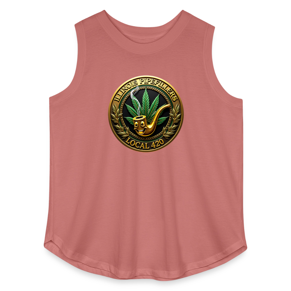 ILLINOIS PIPEFILLERS LOCAL 420 F/B EMBLEMS Women's Curvy Relaxed Tank Top - mauve