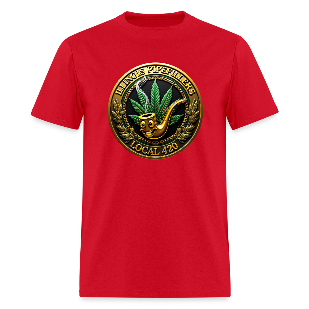 ILLINOIS PIPEFILLERS LOCAL 420 F/B DESIGN Men's T-Shirt - red