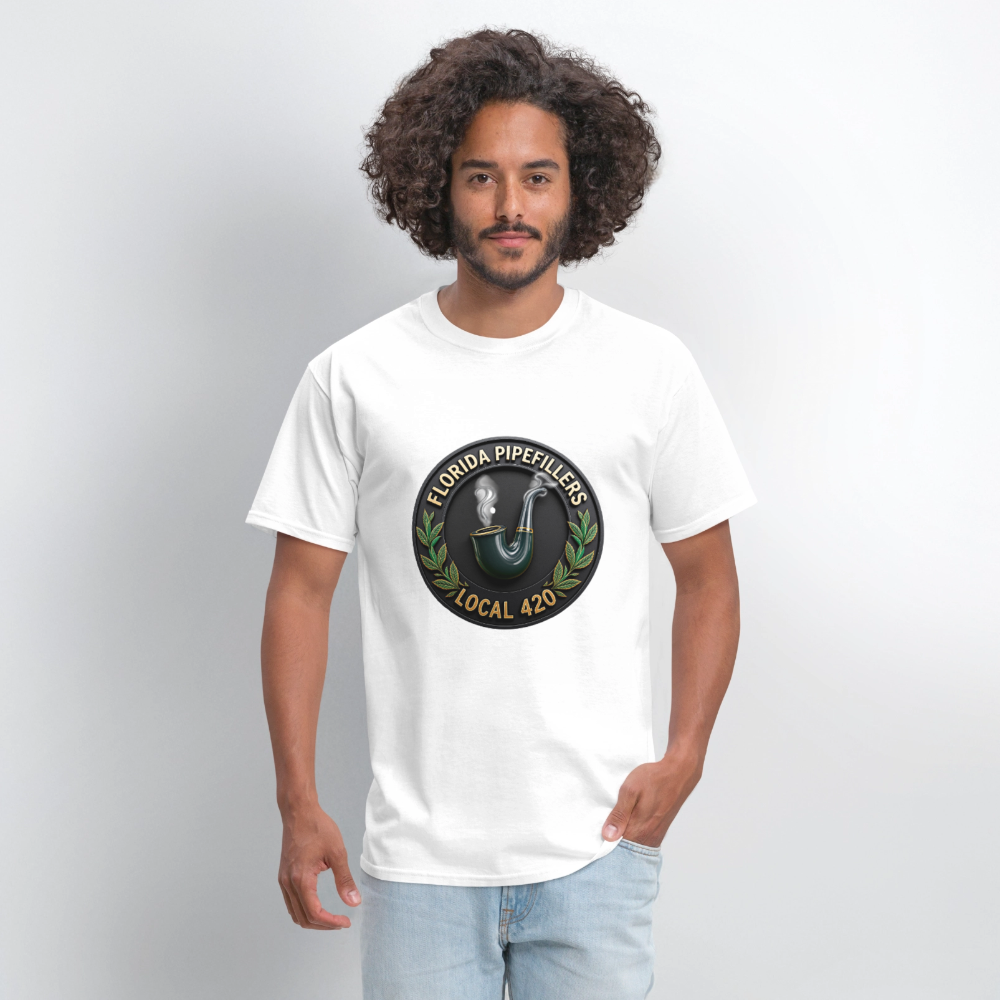 FLORIDA PIPEFILLERS LOCAL 420 Men's T-Shirt - white