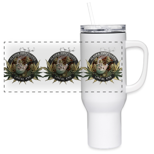 ALASKA  PIPEFILLERS LOCAL 420 40oz Stainless Steel Travel Tumbler - white