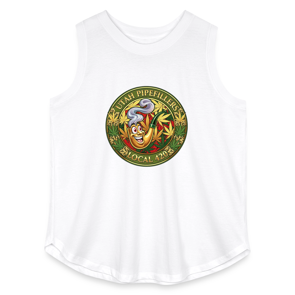UTAH PIPEFILLERS LOCAL 420 F/B DESIGN Women's Curvy Relaxed Tank Top - white