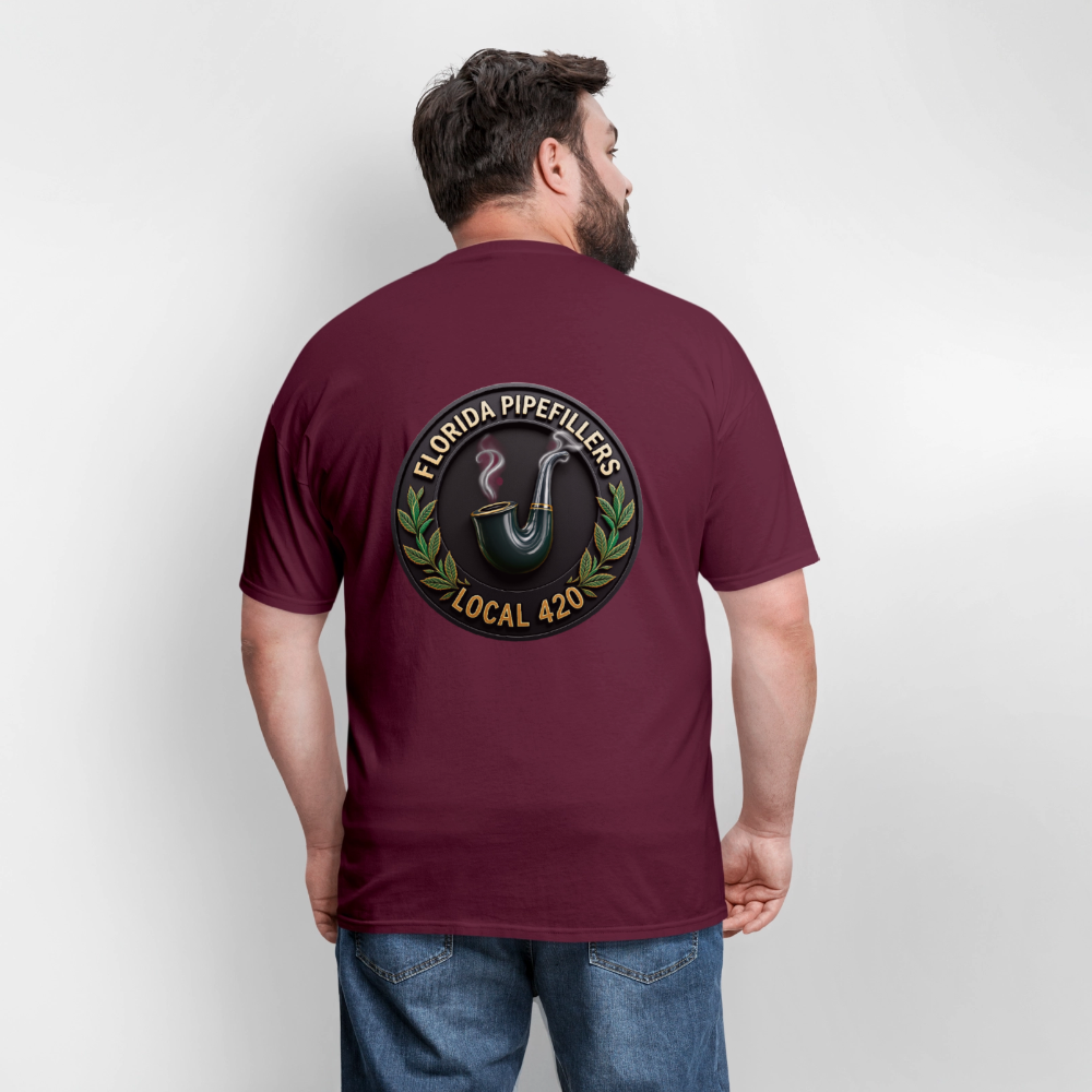FLORIDA PIPEFILLERS LOCAL 420 F/B DESIGN Men's T-Shirt - burgundy