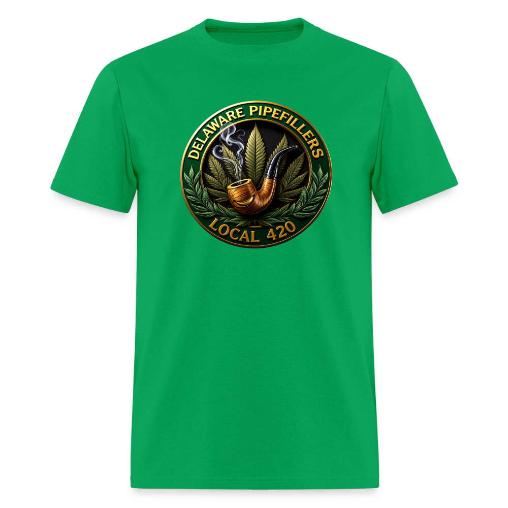 DELAWARE  PIPEFILLERS LOCAL 420 F/B DESIGN Men's T-Shirt - bright green