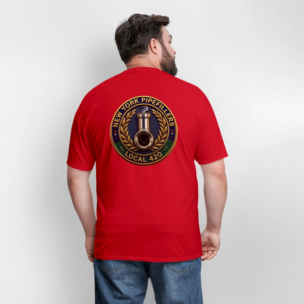 NEW YORK PIPEFILLERS LOCAL 420 F/B DESIGNS Men's T-Shirt - red