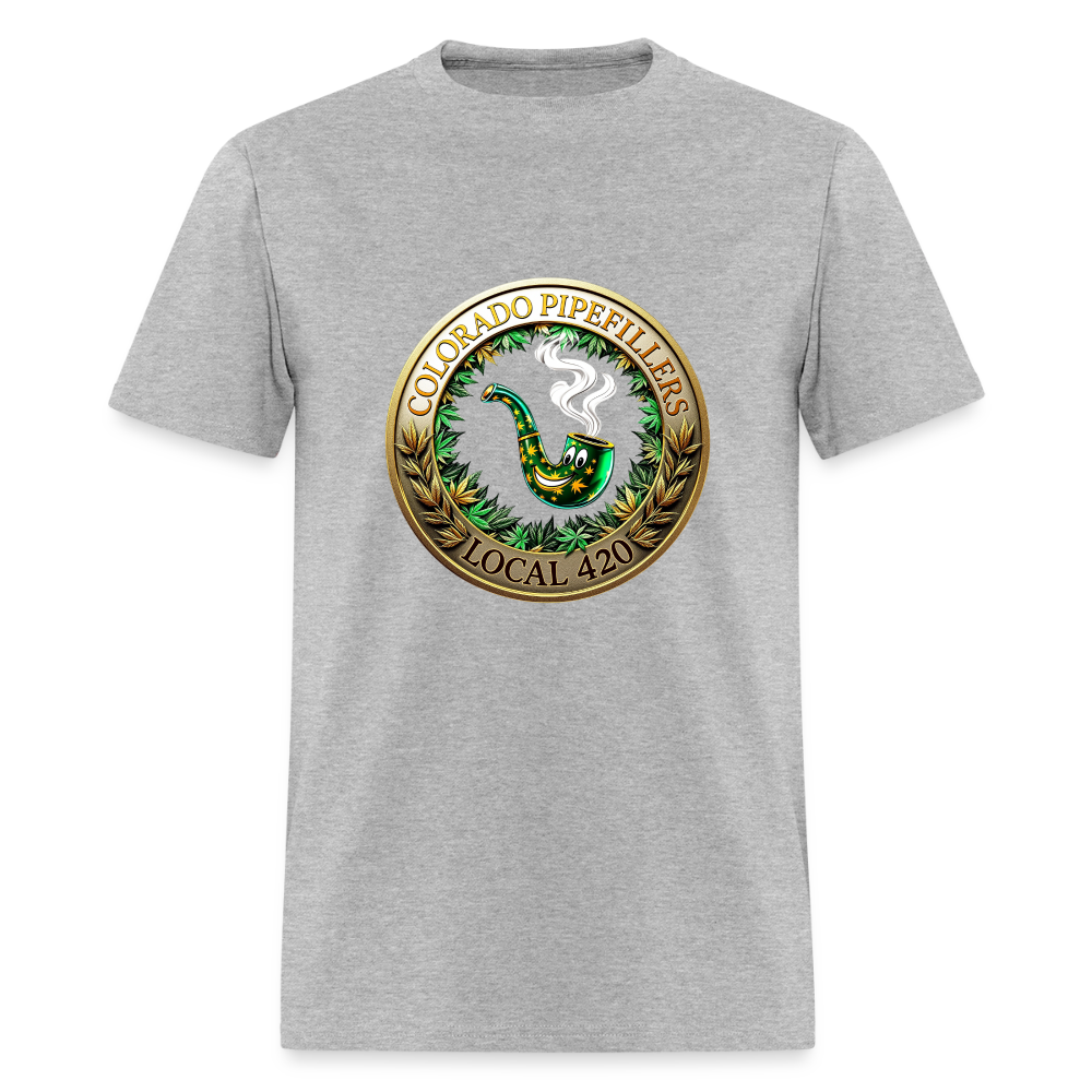 COLORADO PIPEFILLERS LOCAL 420 F/B EMBLEMS Men's T-Shirt - heather gray