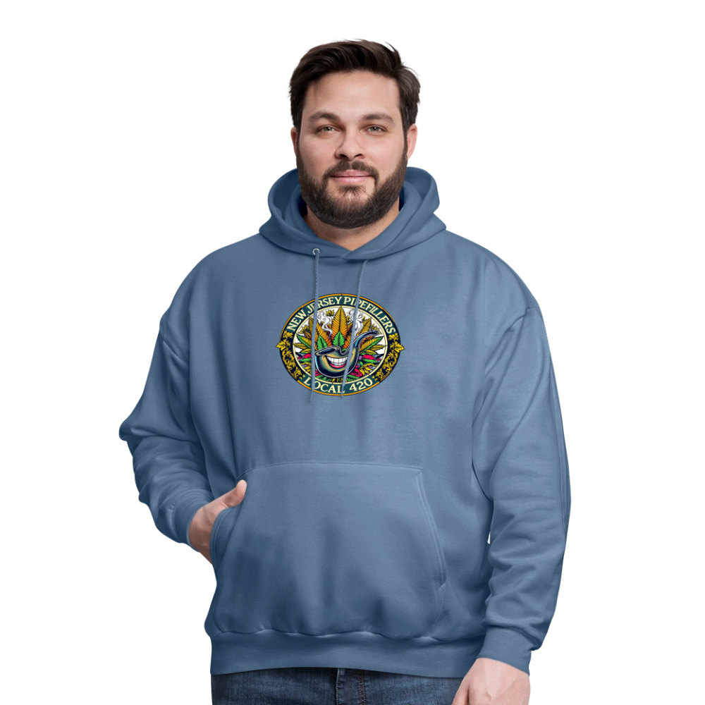 NEW JERSEY PIPEFILLERS LOCAL 420 F/B DESIGN Men's Hoodie - denim blue