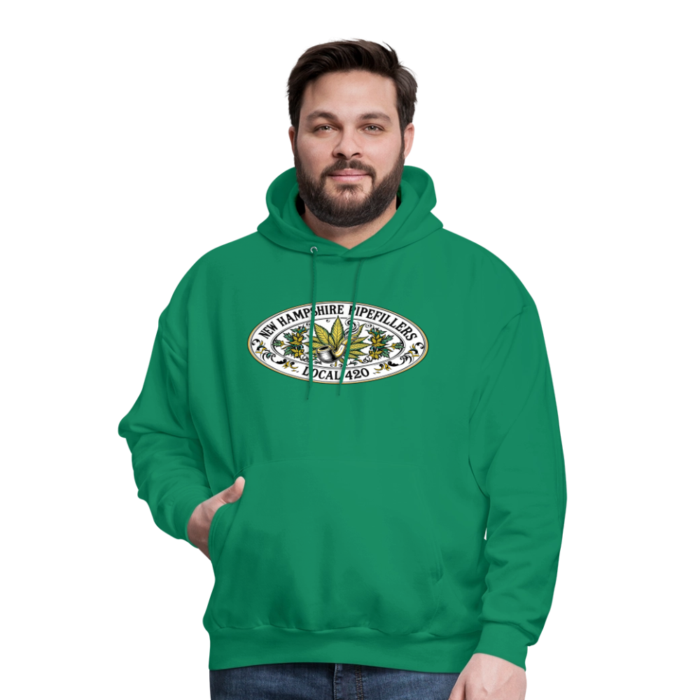 NEW HAMPSHIRE PIPEFILLERS LOCAL 420 2 EMBLEM Men's Hoodie - kelly green
