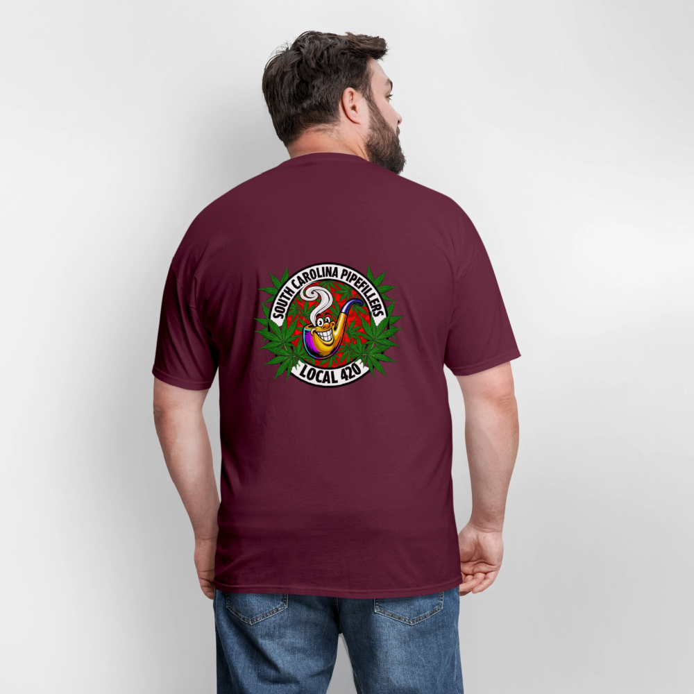 SOUTH CAROLINA PIPEFILLERS LOCAL 420 F/B DESIGN Men's T-Shirt - burgundy