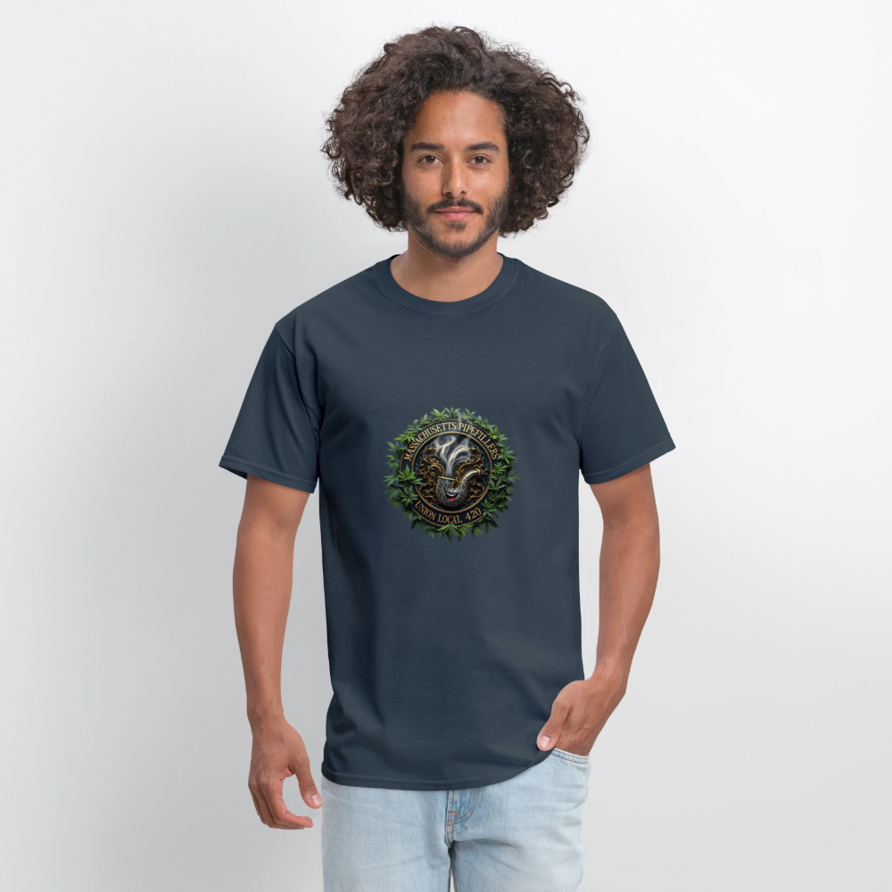 MASSACHUSETTS PIPEFILLERS UNION LOCAL 420 Men's T-Shirt -  blue dusk