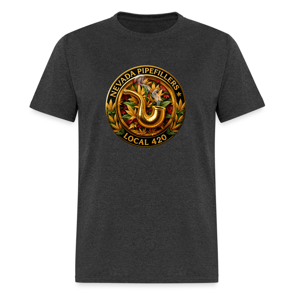 NEVADA PIPEFILLERS LOCAL 420 F/B DESIGN Men's T-Shirt - heather black