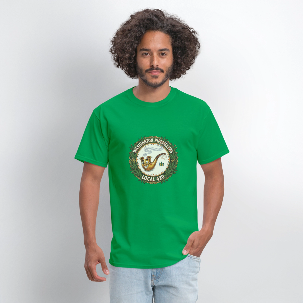 WASHINGTON PIPEFILLERS LOCAL 420 Men's T-Shirt - bright green
