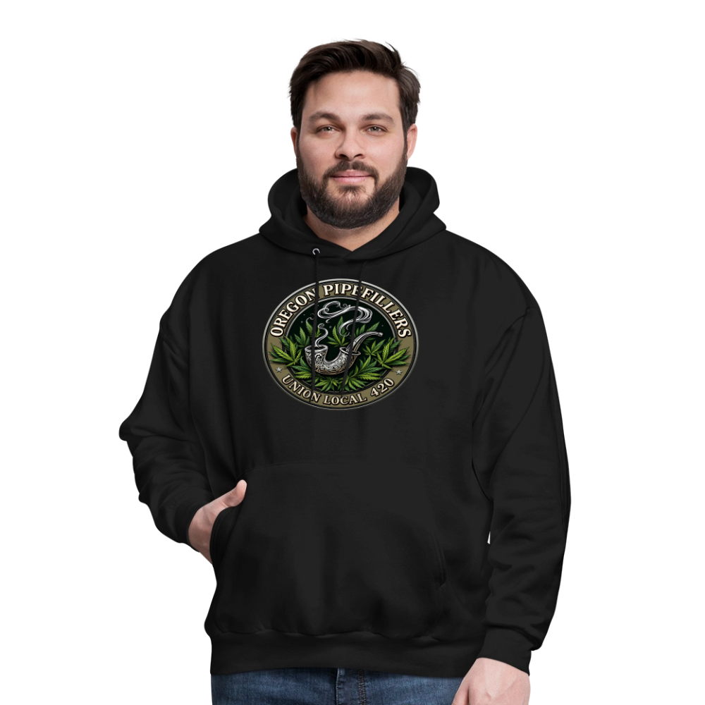 OREGON PIPEFILLERS LOCAL 420 2 EMBLEM Men's Hoodie - black
