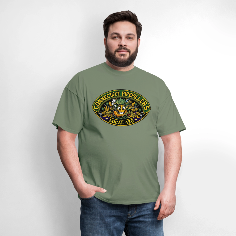 CONNECTICUT PIPEFILLERD LOCAL 420 F/B DESIGN Men's T-Shirt - military green
