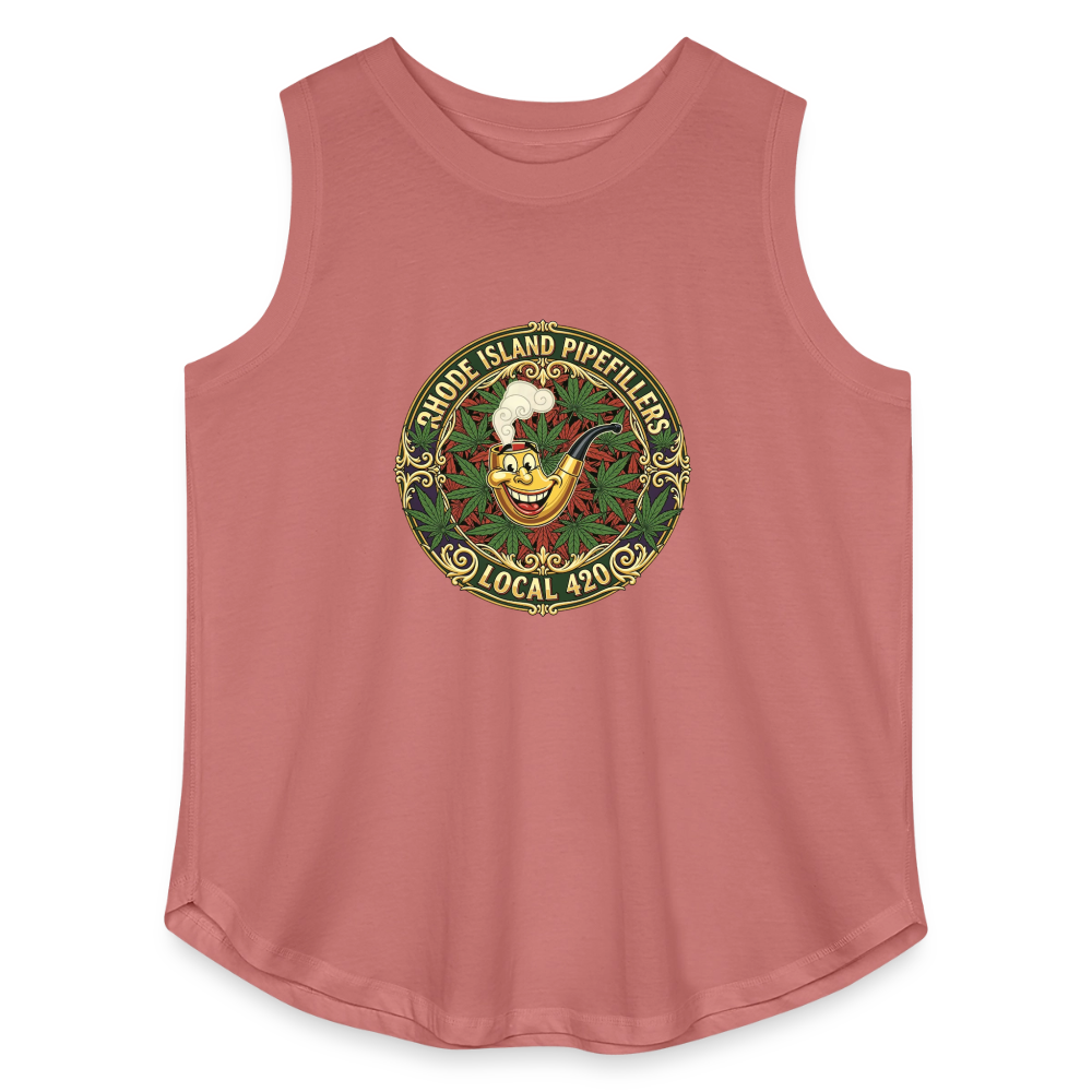 TEXAS PIPEFILLERS LOCAL 420 F/B DESIGN Women's Curvy Relaxed Tank Top - mauve