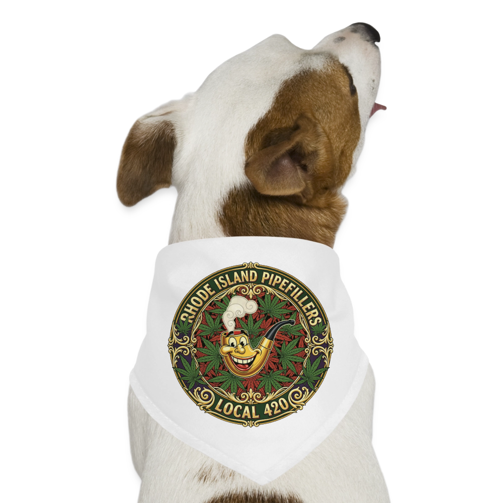 TEXAS PIPEFILLERS LOCAL 420 Union Dog Bandana - white