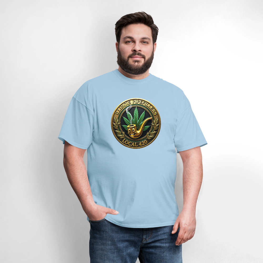 ILLINOIS PIPEFILLERS LOCAL 420 Men's T-Shirt | - powder blue