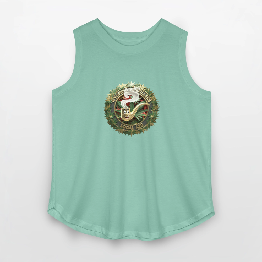 WYOMING PIPEFILLERS LOCAL 420 Women's Curvy Relaxed Tank Top - saltwater
