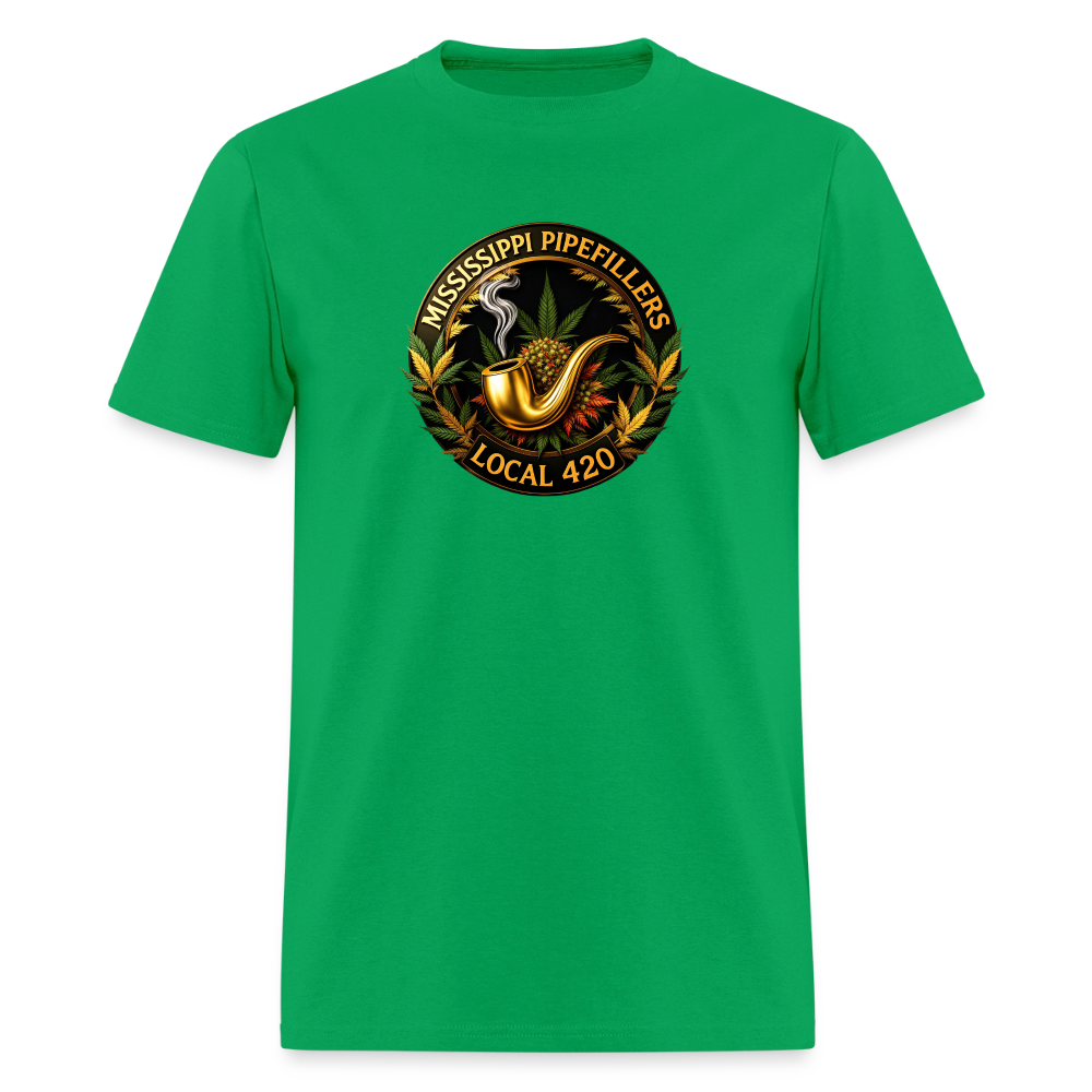 MISSISSIPPI PIPEFILLERS LOCAL 420 Men's T-Shirt - bright green