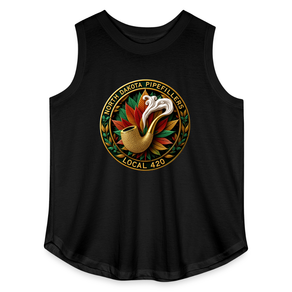 NORTH DAKOTA PIPEFILLERS LOCAL 420 Women's Curvy Relaxed Tank Top - black