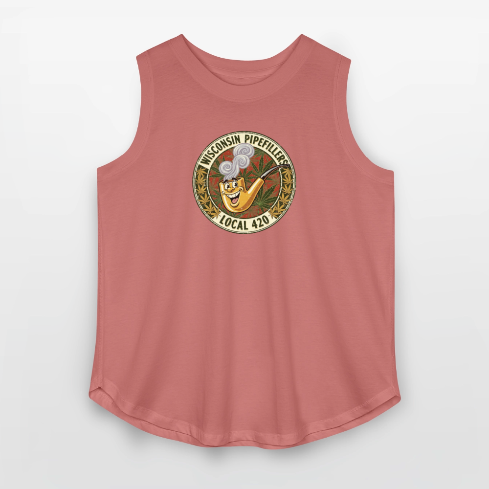 WISCONSIN PIPEFILLERS LOCL 420 F/B DESIGN Women's Curvy Relaxed Tank Top - mauve