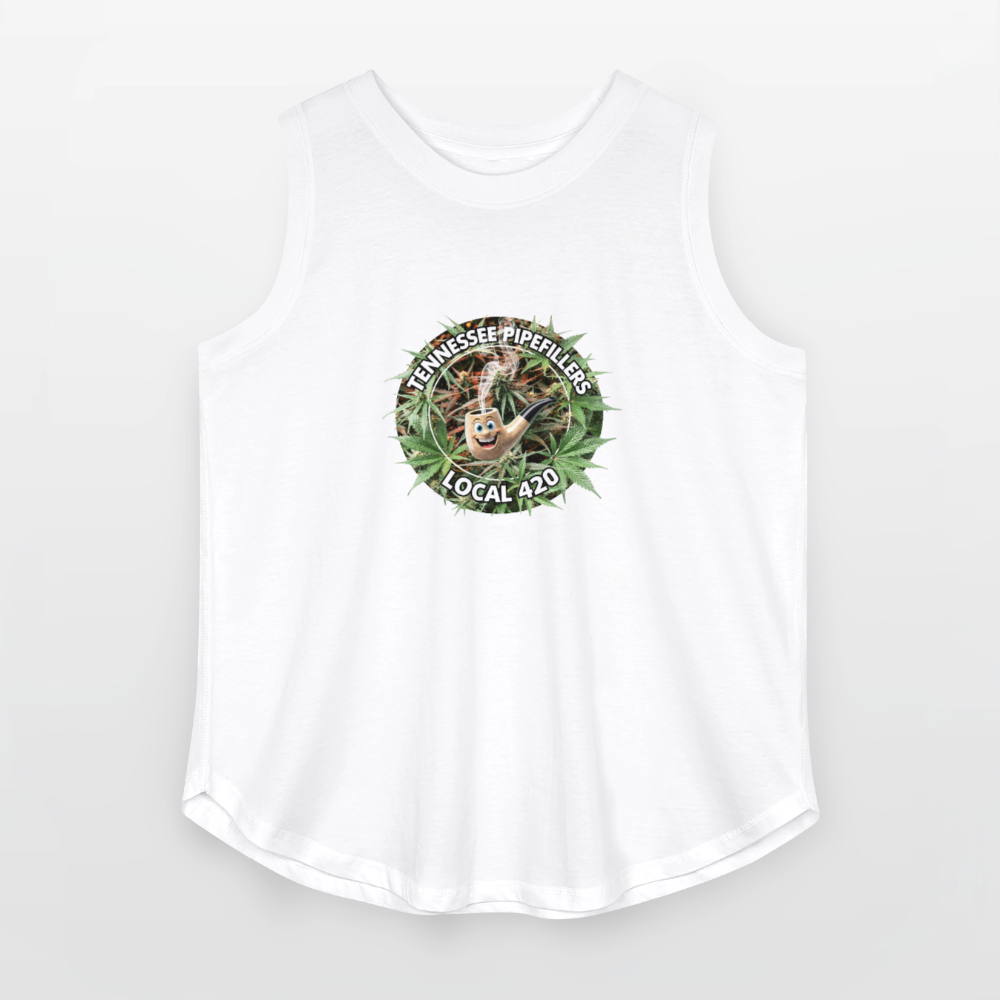TENNESSEE PIPEFILLERS LOCAL 420 F/B DESIGN Women's Curvy Relaxed Tank Top - white