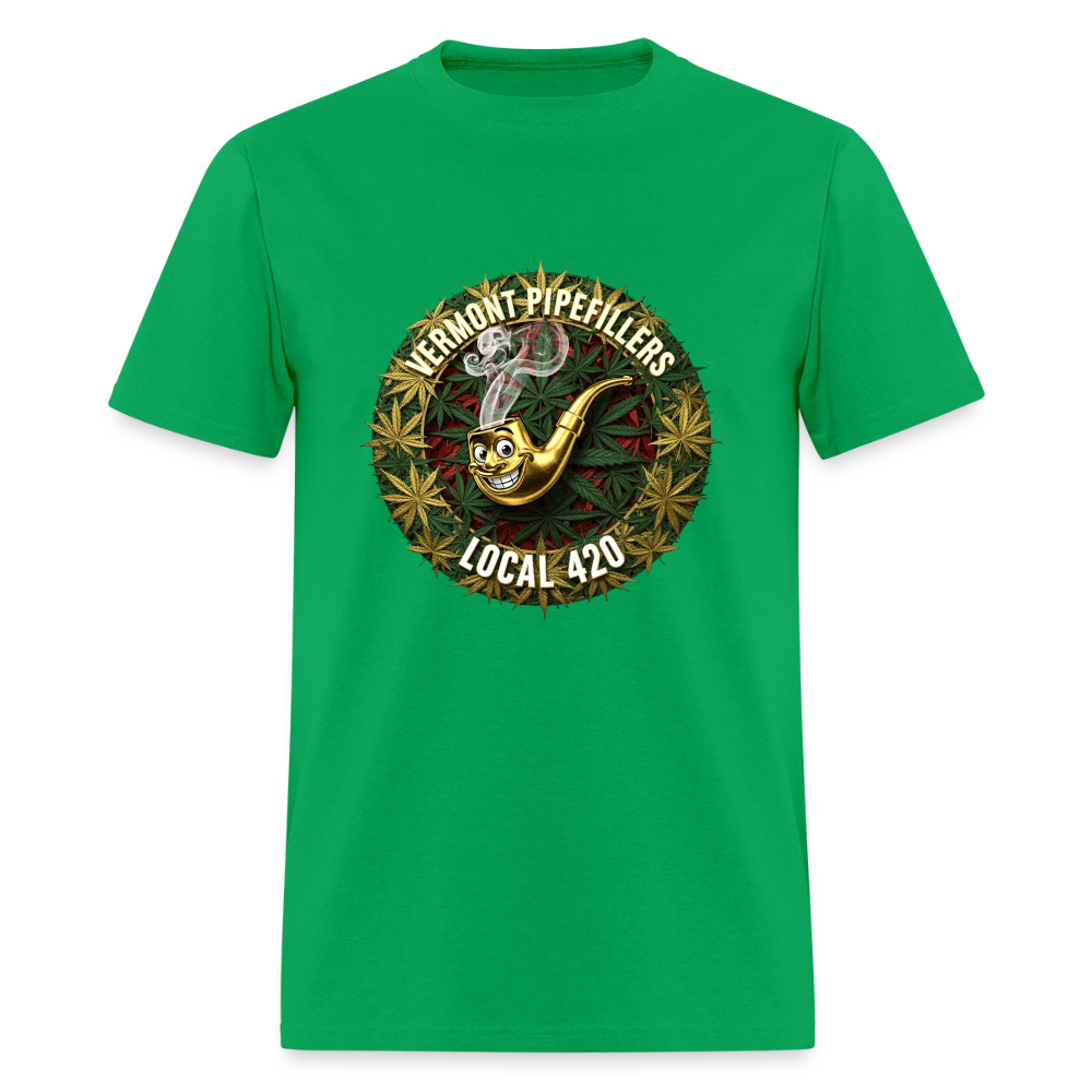 VERMONT PIPEFILLERS LOCAL 420  F/B DESIGN Men's T-Shirt - bright green