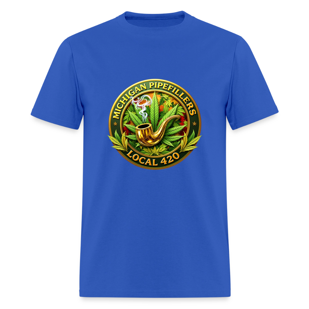 MICHIGAN PIPEFILLERS LOCAL 420 F/B DESIGN Men's T-Shirt - royal blue