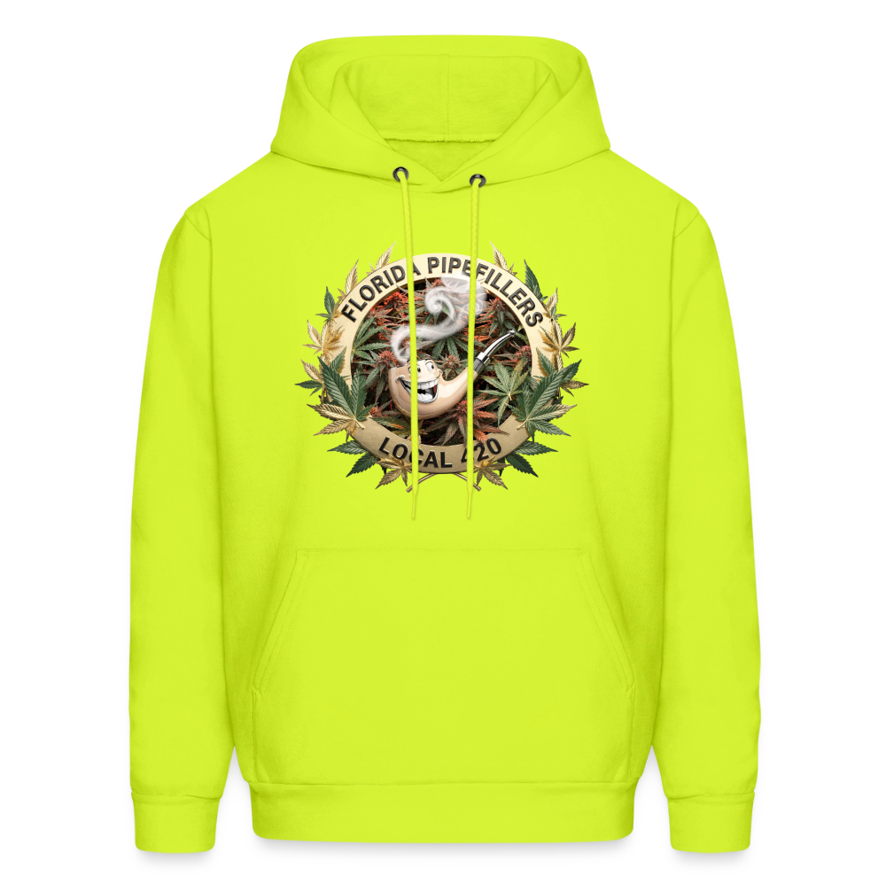FLORIDA PIPEFILLERS LOCAL 420 Men's Hoodie - safety green