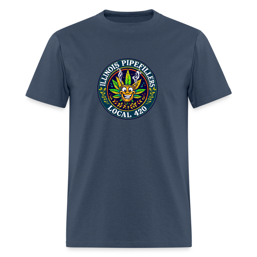ILLINOIS PIPEFILLERS LOCAL 420 F/B DESIGN Men's T-Shirt -  blue dusk
