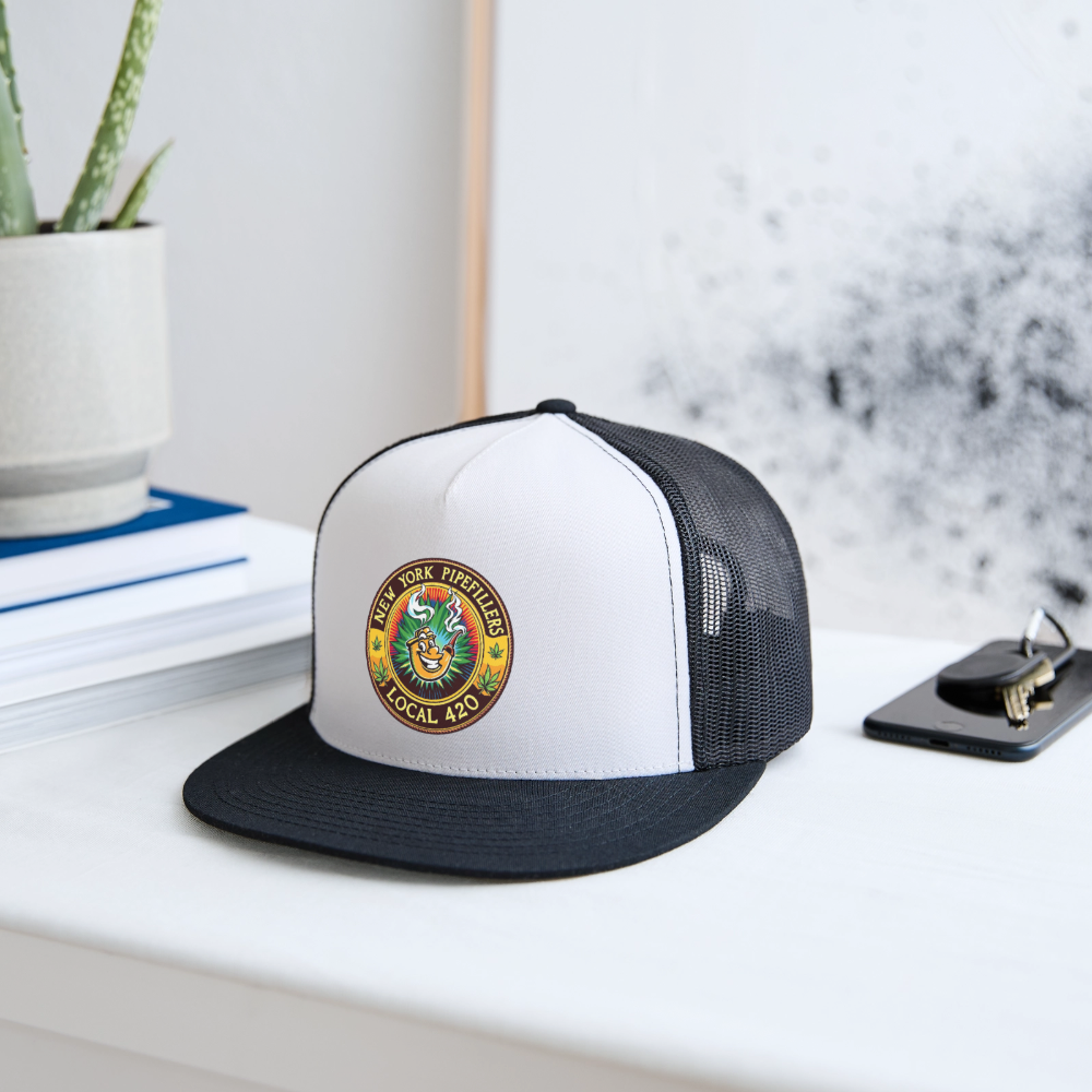 NEW YORK PIPEFILLERS LOCAL 420 Trucker Hat - white/black