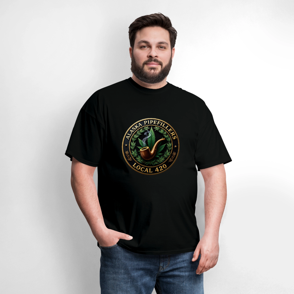 ALASKA PIPEFILLERS LOCAL 420 F/B DESIGN Men's T-Shirt - black