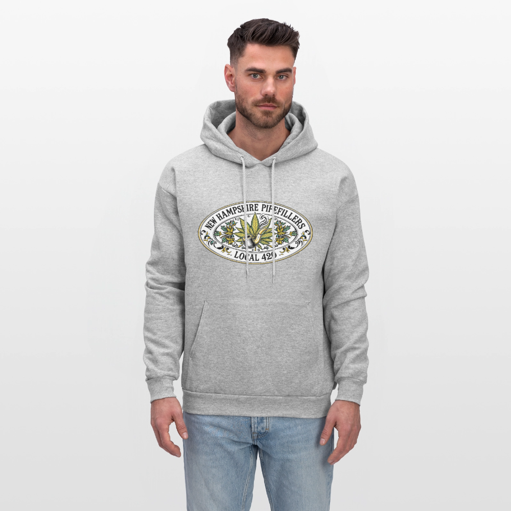 NEW HAMPSHIRE PIPEFILLERS LOCAL 420 2 EMBLEM Men's Hoodie - heather gray