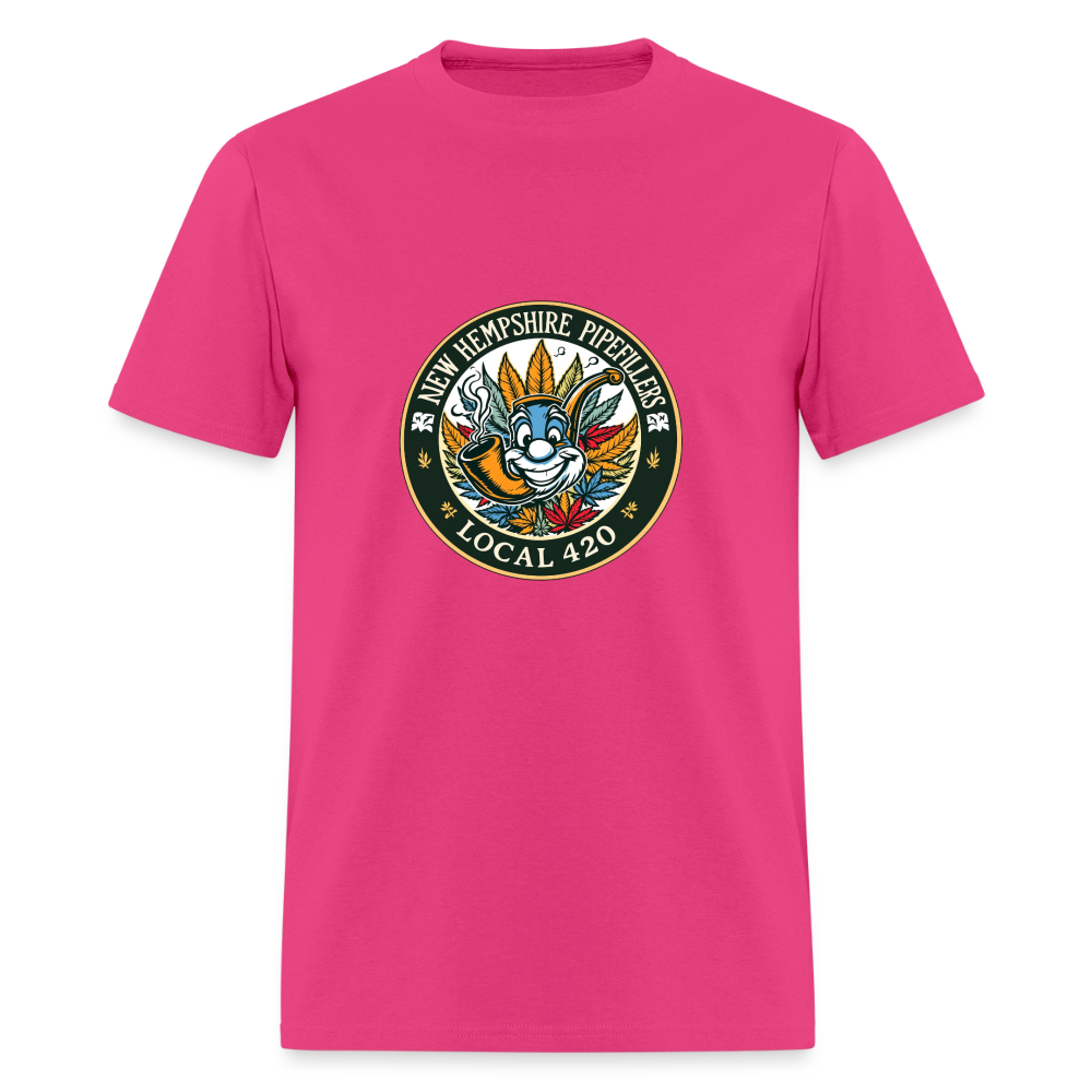 NEW HEMPSHIRE PIPEFILLERS LOCAL 420 2 EMBLEM Men's T-Shirt - fuchsia