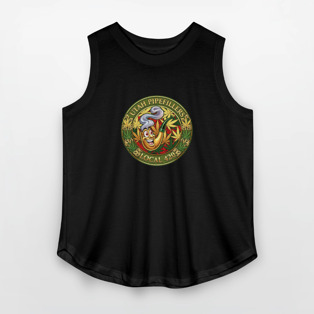 UTAH PIPEFILLERS LOCAL 420 Women's Curvy Relaxed Tank Top - black
