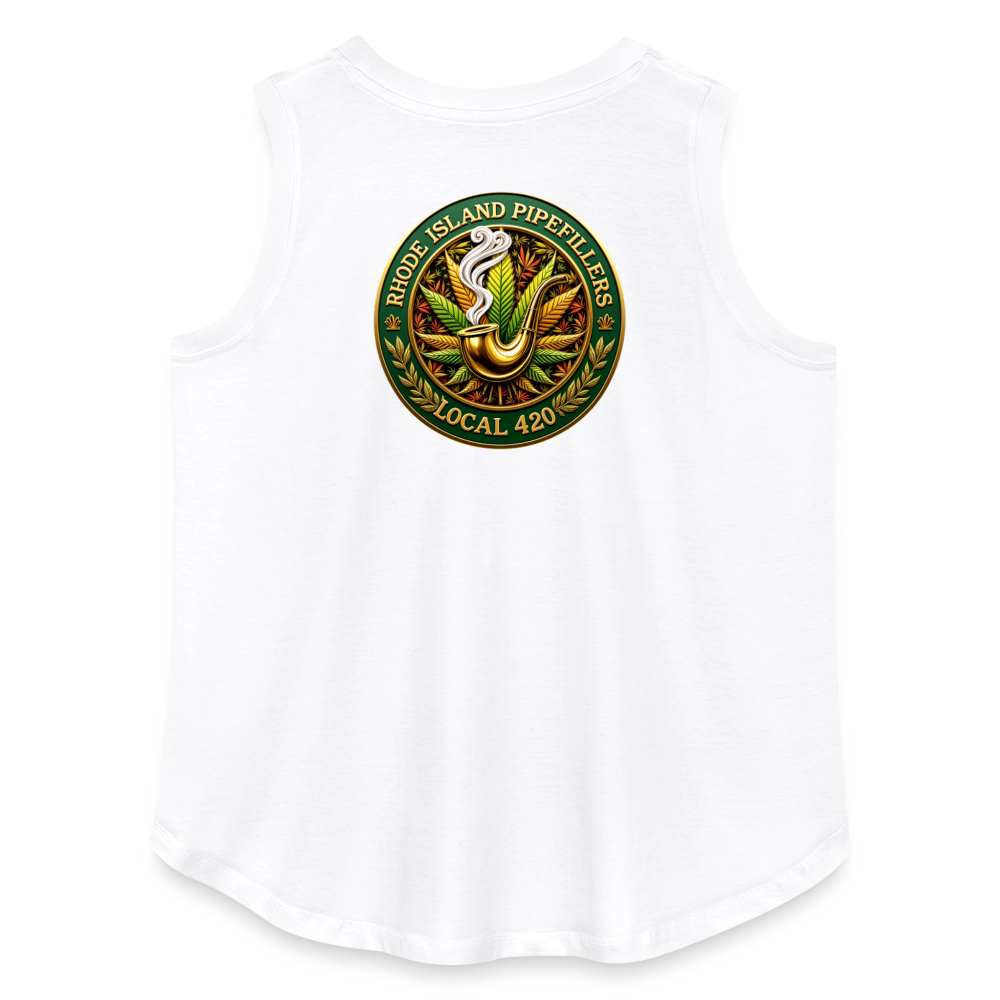 RHODE ISLAND PIPEFILLERS LOCAL 420 F/B DESIGNS Women's Curvy Relaxed Tank Top - white