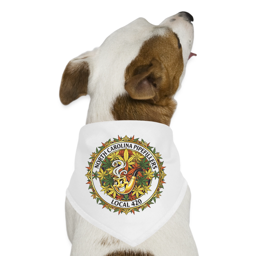 NORTH CAROLINA PIPEFILLERS LOCAL 420 Union Dog Bandana - white
