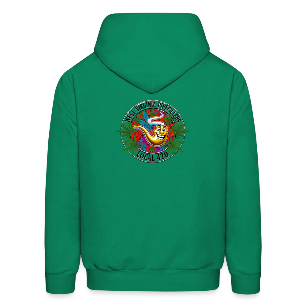 WEST VIRGINIA PIPEFILLERS LOCAL 420 F/B DESIGN  Men's  Hoodie - kelly green