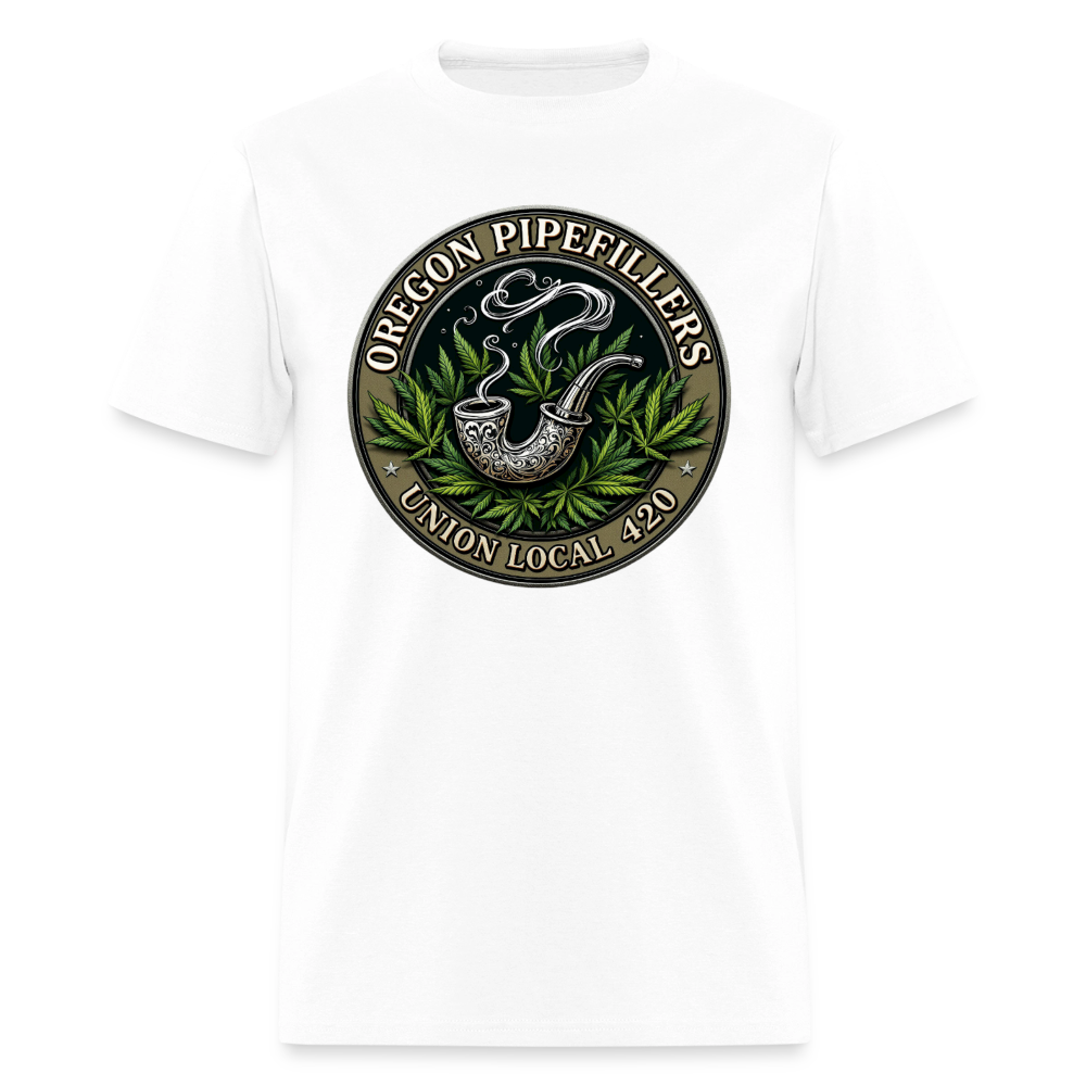 OREGON PIPEFILLERS LOCAL 420 Men's T-Shirt - white