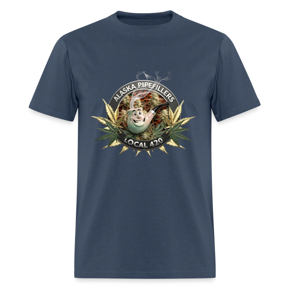ALASKA PIPEFILLERS LOCAL 420 F/B DESIGN Men's T-Shirt -  blue dusk