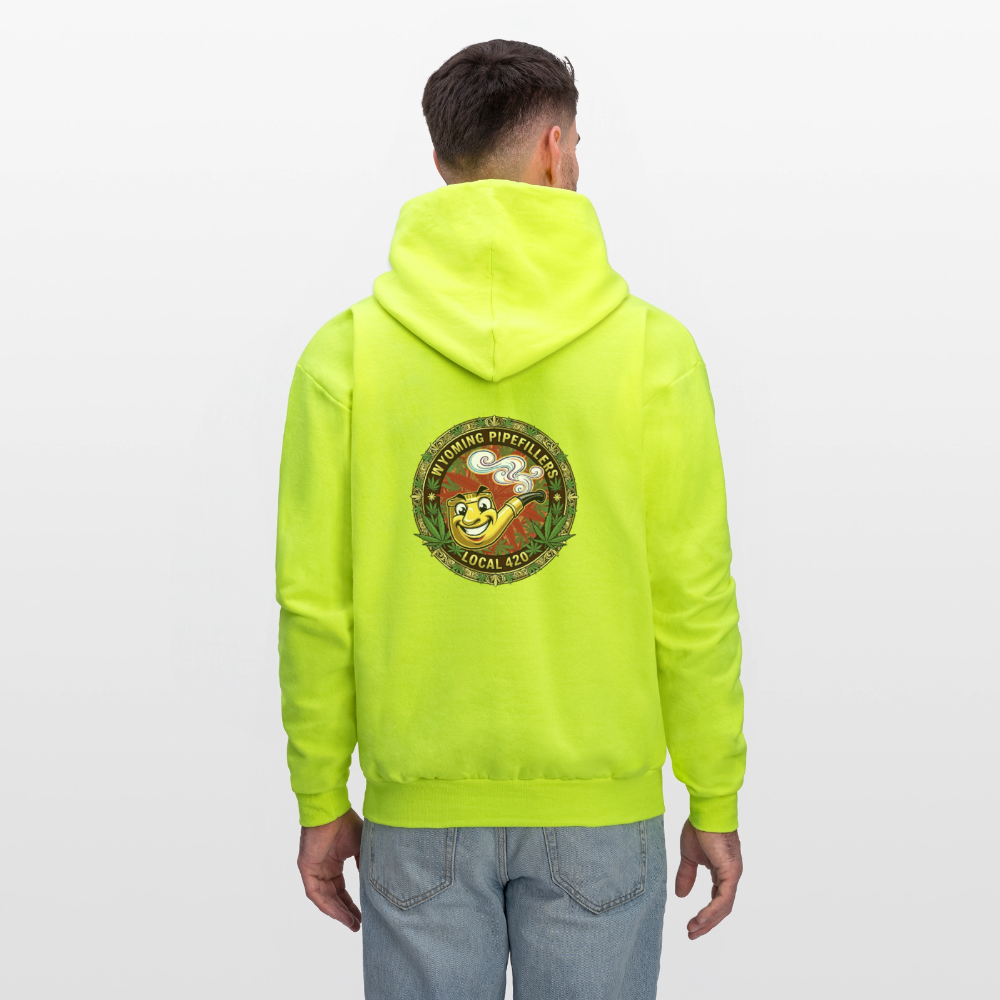 WYOMING PIPEFILLERS LOCAL 420 F/B DESIGN Men's Hoodie - safety green