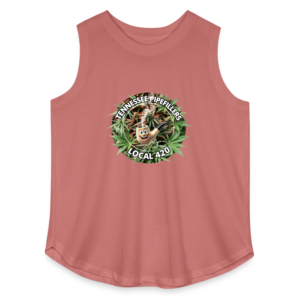 TENNESSEE PIPEFILLERS LOCAL 420 Women's Curvy Relaxed Tank Top - mauve